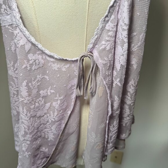 Free People Light Lavender Lacey Tank Top Blouse - Picture 6 of 11